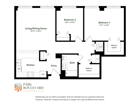 a floor plan of park boulevard apartments